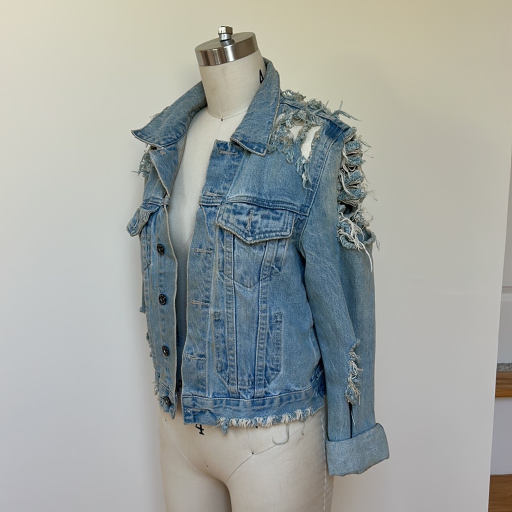 Lf Carmar Ripped/Distressed Denim Jacket